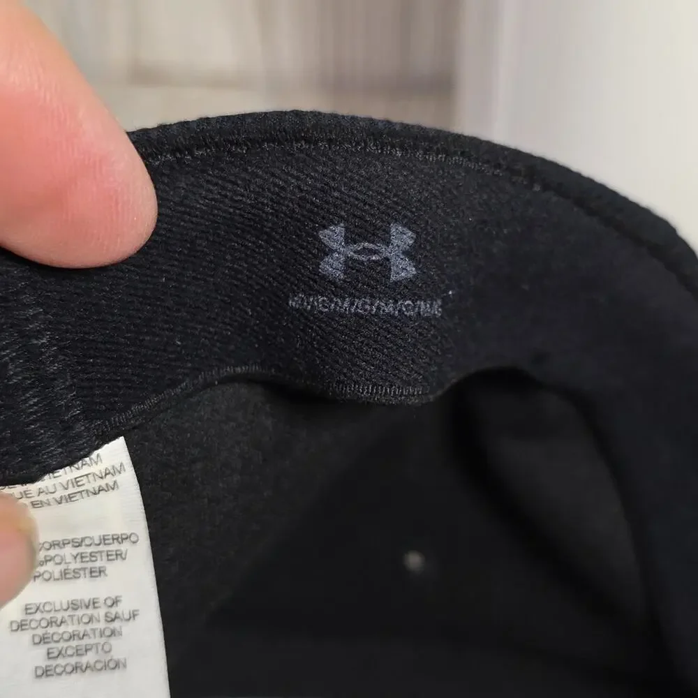 Under Armour Blitzing 3.0 Black Cap with White Logo Adult Size Medium/Large